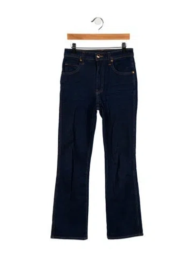 Pre-owned Khaite Mid-rise Straight Leg Jeans In Blue