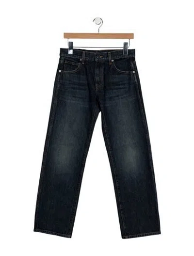 Pre-owned Khaite Mid-rise Straight Leg Jeans In Blue
