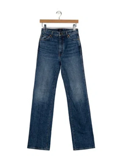 Pre-owned Khaite Mid-rise Straight Leg Jeans In Blue