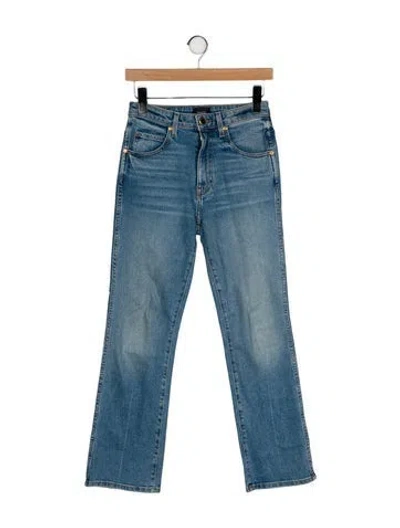 Pre-owned Khaite Mid-rise Straight Leg Jeans In Blue