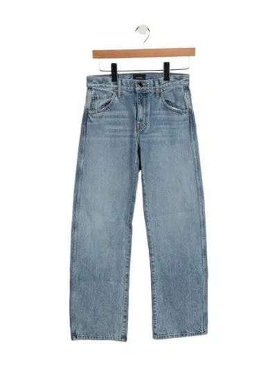 Pre-owned Khaite Mid-rise Straight Leg Jeans In Blue