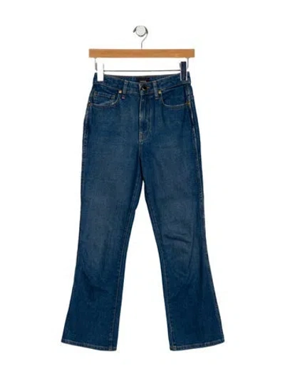 Pre-owned Khaite Mid-rise Straight Leg Jeans In Blue