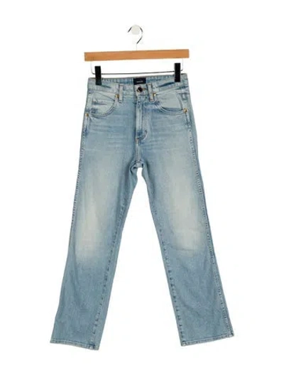 Pre-owned Khaite Mid-rise Straight Leg Jeans In Blue