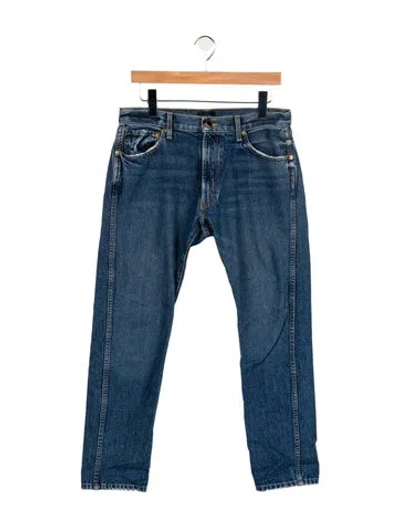 Pre-owned Khaite Mid-rise Straight Leg Jeans In Blue