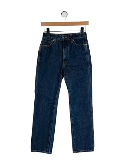 Pre-owned Khaite Mid-rise Straight Leg Jeans In Blue