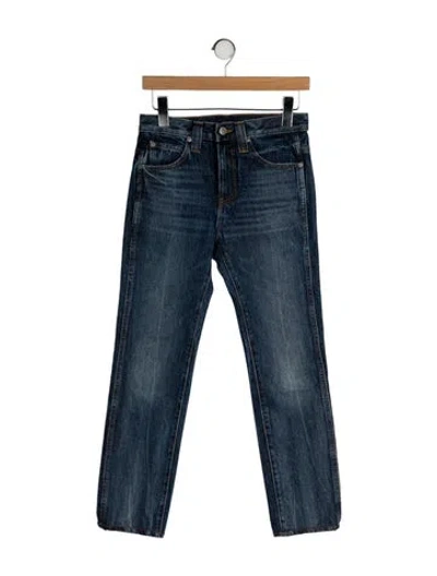 Pre-owned Khaite Mid-rise Straight Leg Jeans In Blue