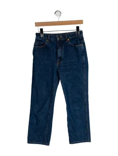 Pre-owned Khaite Mid-rise Straight Leg Jeans In Blue