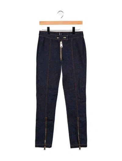 Pre-owned Khaite Mid-rise Straight Leg Jeans In Blue