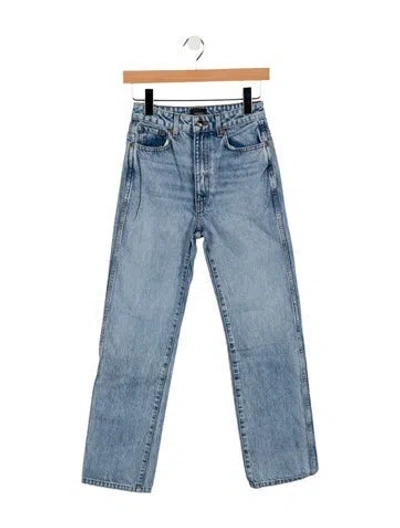 Pre-owned Khaite Mid-rise Straight Leg Jeans In Blue