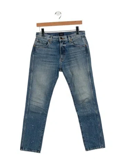Pre-owned Khaite Mid-rise Straight Leg Jeans In Blue