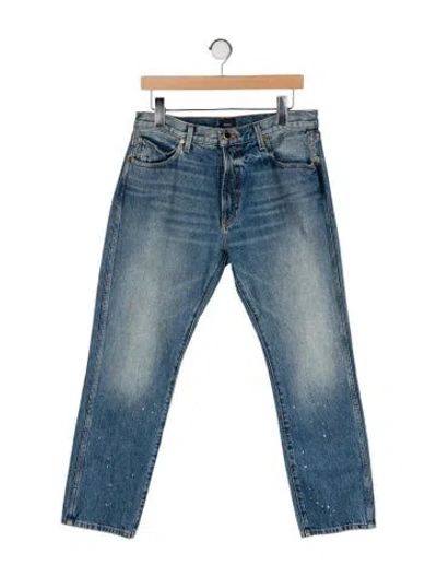 Pre-owned Khaite Mid-rise Straight Leg Jeans In Blue