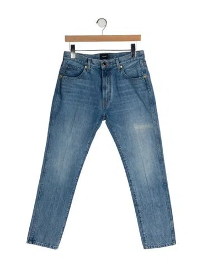 Pre-owned Khaite Mid-rise Straight Leg Jeans In Blue