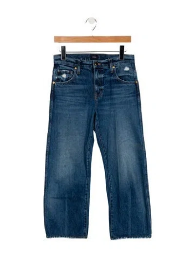 Pre-owned Khaite Mid-rise Straight Leg Jeans In Blue