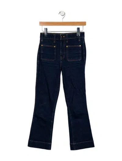 Pre-owned Khaite Mid-rise Straight Leg Jeans In Blue