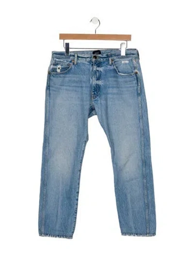 Pre-owned Khaite Mid-rise Straight Leg Jeans In Blue