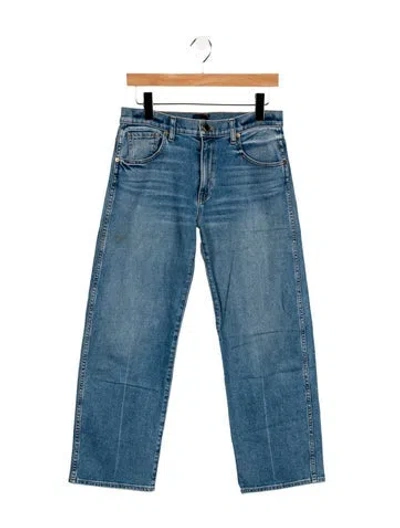 Pre-owned Khaite Mid-rise Straight Leg Jeans In Blue