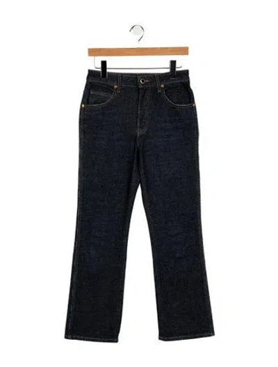 Pre-owned Khaite Mid-rise Straight Leg Jeans In Blue