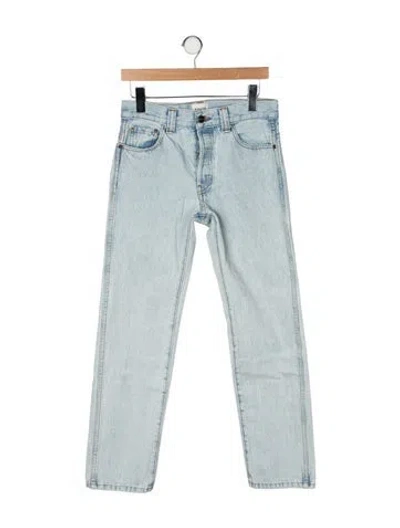 Pre-owned Khaite Mid-rise Straight Leg Jeans In Blue