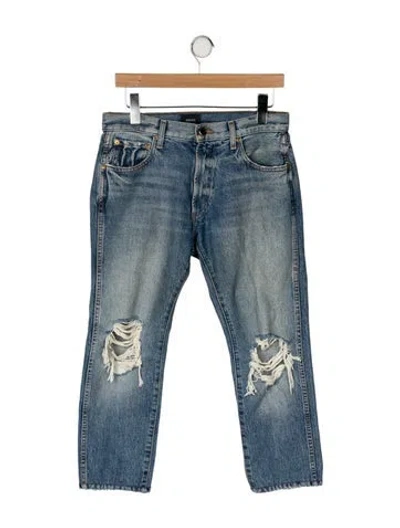 Pre-owned Khaite Mid-rise Straight Leg Jeans In Blue