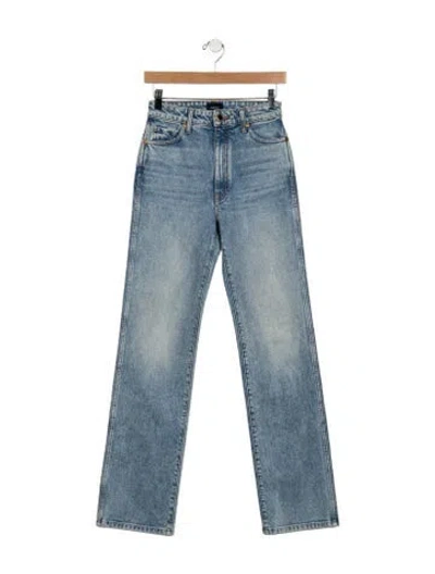Pre-owned Khaite Mid-rise Straight Leg Jeans In Blue