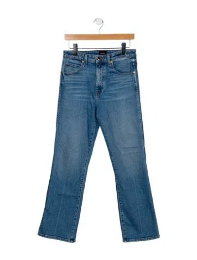 Pre-owned Khaite Mid-rise Straight Leg Jeans In Blue