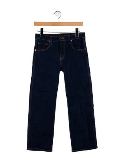 Pre-owned Khaite Mid-rise Straight Leg Jeans In Blue