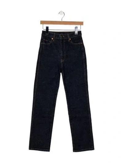 Pre-owned Khaite Mid-rise Straight Leg Jeans In Blue