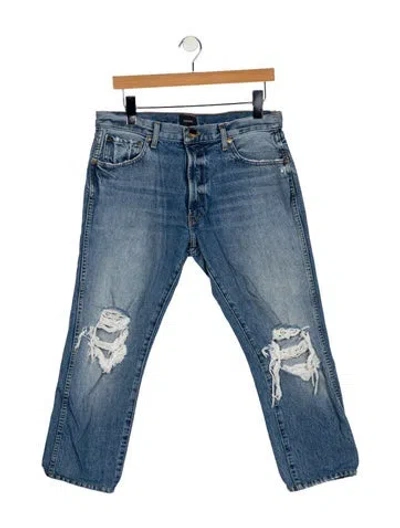 Pre-owned Khaite Mid-rise Straight Leg Jeans In Blue