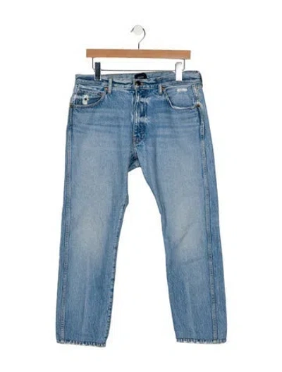 Pre-owned Khaite Mid-rise Straight Leg Jeans In Blue
