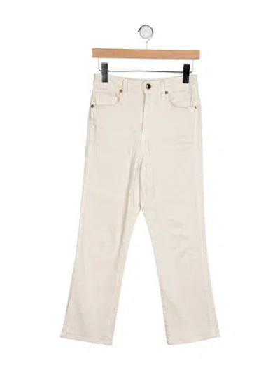 Pre-owned Khaite Mid-rise Straight Leg Jeans In Neutral