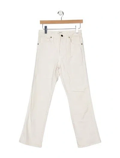 Pre-owned Khaite Mid-rise Straight Leg Jeans In Neutral