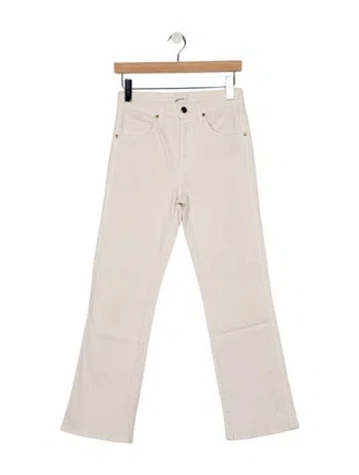 Pre-owned Khaite Mid-rise Straight Leg Jeans In Neutral