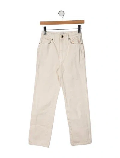Pre-owned Khaite Mid-rise Straight Leg Jeans In Neutral