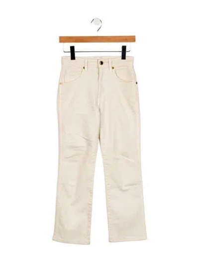 Pre-owned Khaite Mid-rise Straight Leg Jeans In Neutral