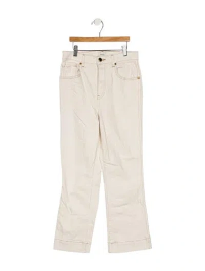 Pre-owned Khaite Mid-rise Straight Leg Jeans In Neutral