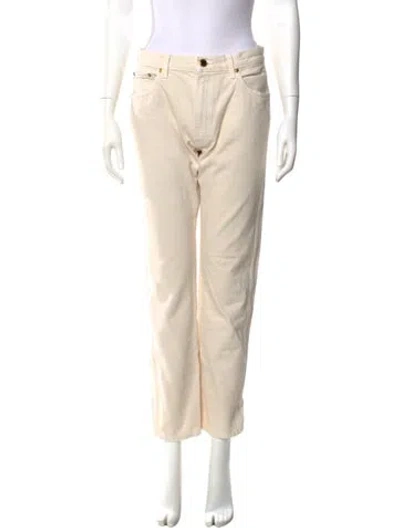 Pre-owned Khaite Mid-rise Straight Leg Jeans In Neutral