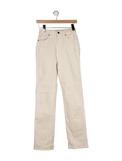 Pre-owned Khaite Mid-rise Straight Leg Jeans In Neutral