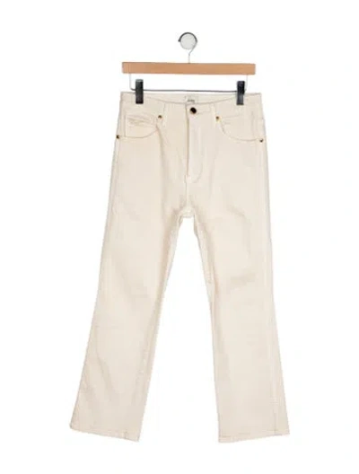 Pre-owned Khaite Mid-rise Straight Leg Jeans In Neutral