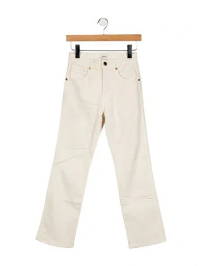 Pre-owned Khaite Mid-rise Straight Leg Jeans In Neutral