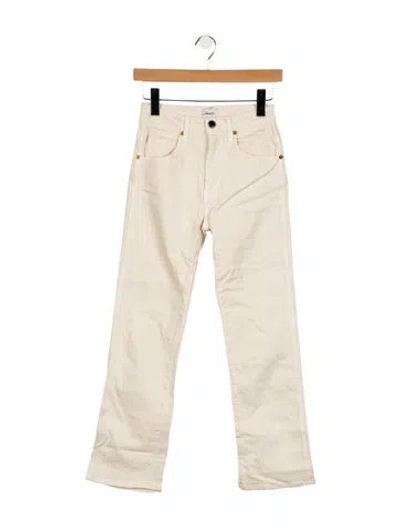 Pre-owned Khaite Mid-rise Straight Leg Jeans In Neutral