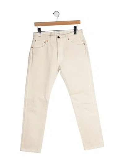 Pre-owned Khaite Mid-rise Straight Leg Jeans In Neutral