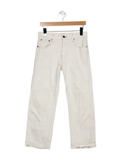 Pre-owned Khaite Mid-rise Straight Leg Jeans In Neutral