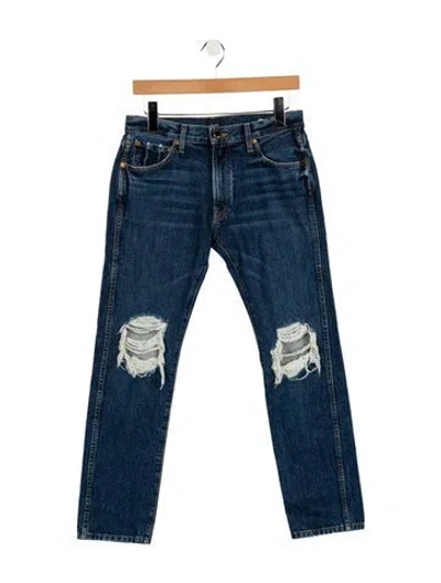 Pre-owned Khaite Mid-rise Straight Leg Jeans W/ Tags In Blue