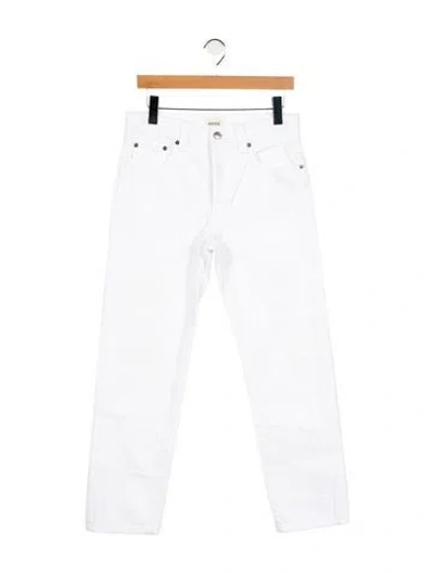Pre-owned Khaite Mid-rise Straight Leg Jeans In White