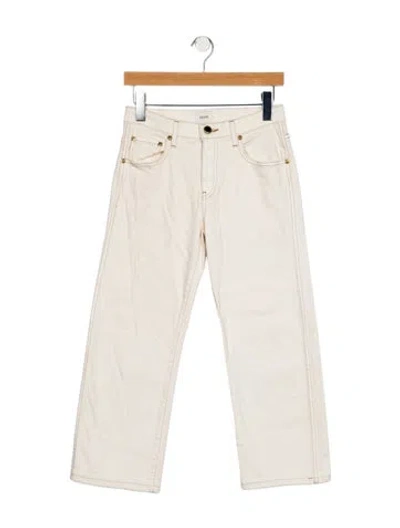 Pre-owned Khaite Mid-rise Straight Leg Jeans In White