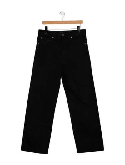 Pre-owned Khaite Mid-rise Wide Leg Jeans In Black