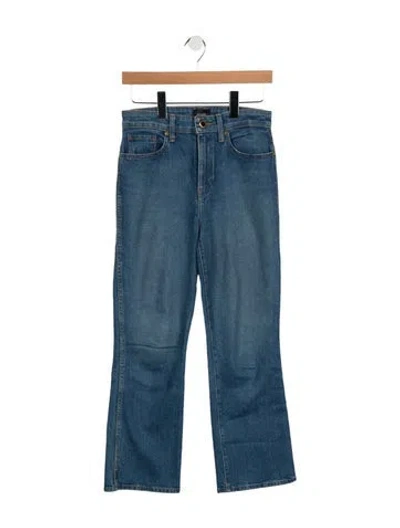 Pre-owned Khaite Mid-rise Wide Leg Jeans In Blue