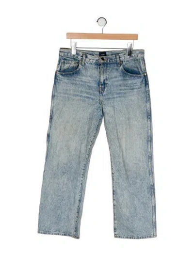 Pre-owned Khaite Mid-rise Wide Leg Jeans In Blue