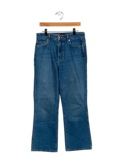 Pre-owned Khaite Mid-rise Wide Leg Jeans In Blue