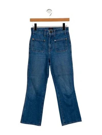 Pre-owned Khaite Mid-rise Wide Leg Jeans In Blue